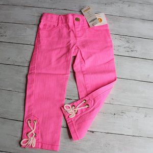 Gymboree Girl's Pink Denim Jeans Size 5 Cropped Sailor Pants